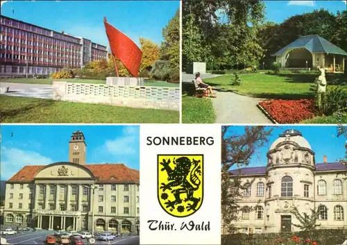 Sonneberg Ehrenmal, Stadtpark, Rathaus, Deutsches Spielzeugmuseum g1982