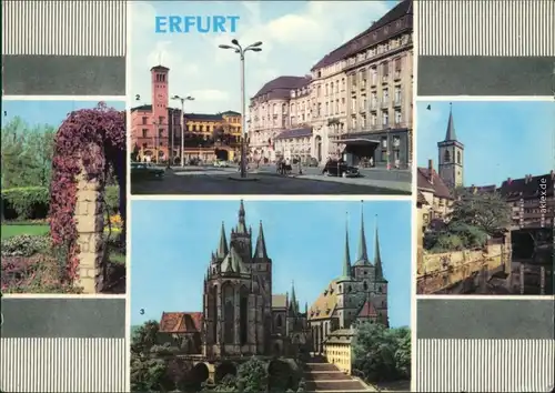 Erfurt Stadtpark, Bahnhofsplatz mit HO-Hotel Erfurter Hof, Dom und Severi 1967