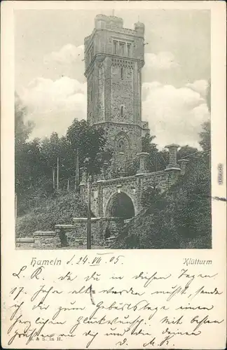 Ansichtskarte Hameln Klütturm 1905 