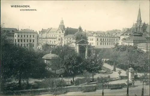 Ansichtskarte Wiesbaden Kochbrunnen 1915