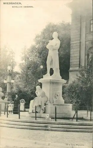 Ansichtskarte Wiesbaden Schiller-Denkmal 1915