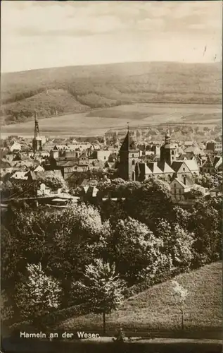 Ansichtskarte Hameln Panorama-Ansicht mit Blick zur Kirche 1927