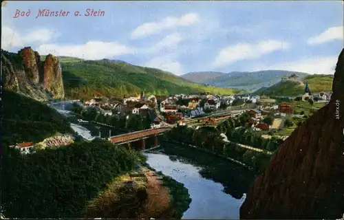 Ansichtskarte Bad Münster am Stein-Ebernburg Panorama-Ansicht 1935