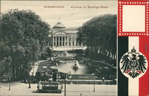 Ansichtskarte Wiesbaden Kurhaus mit Bowling-Green 1911