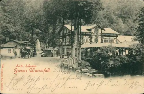 Ansichtskarte Sächsische Schweiz Großer Wasserfall 1899