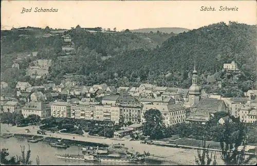 Ansichtskarte Bad Schandau Panorama-Ansicht 1930