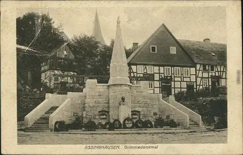 Ansichtskarte Assinghausen-Olsberg Grimmedenkmal 1921