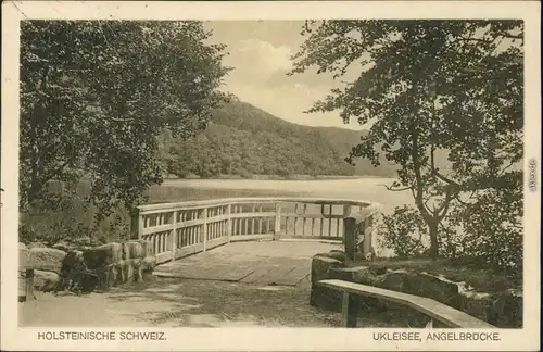 Ansichtskarte Sielbeck-Eutin Ukleisee - Angelbrücke 1914