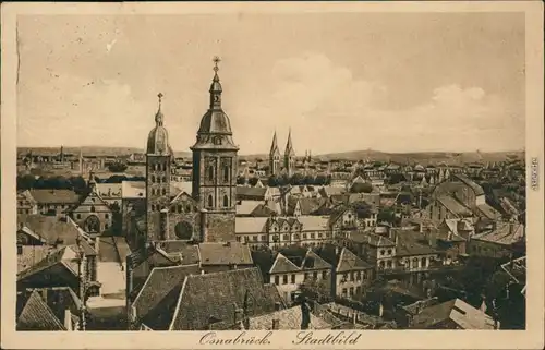 Ansichtskarte Osnabrück Panorama-Ansicht mit Kirche 1923