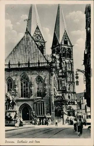 Ansichtskarte Bremen Rathaus mit St. Petri-Dom 1939