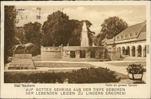 Ansichtskarte Bad Nauheim Sprudelhof - Partie am grossen Sprudel 1929