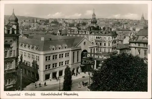 Elberfeld-Wuppertal Panorama-Ansicht - Schwebebahnhof Döppensberg 1951