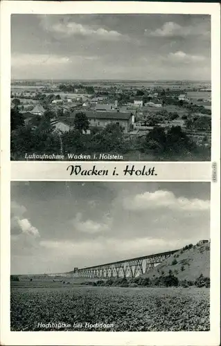Wacken Panorama-Ansichten - Luftaufnahme, Hochbrücke bei Hochdonn 1954