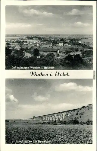 Wacken Panorama-Ansichten - Luftaufnahme, Hochbrücke bei Hochdonn 1955