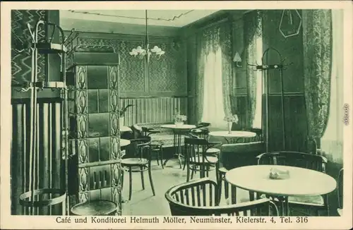 Ansichtskarte Neumünster Café und Konditorei Helmuth Möller 1929