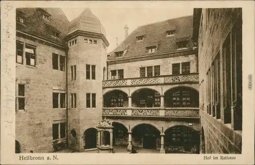 Ansichtskarte Heilbronn Hof im Rathaus 1924