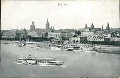 Ansichtskarte Mainz Panorama-Ansicht 1911