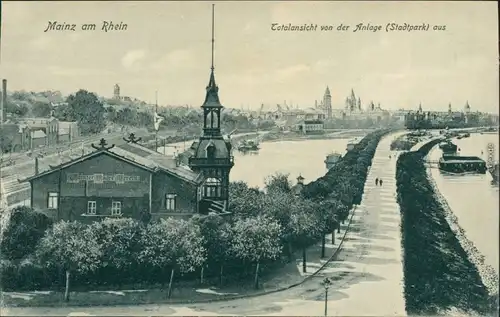 Ansichtskarte Mainz Panorama-Ansicht 1910