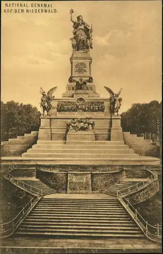 Ansichtskarte Rüdesheim (Rhein) National-Denkmal / Niederwalddenkmal 1911