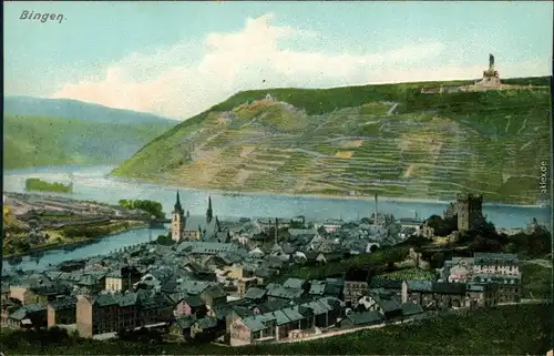 Ansichtskarte Bingen am Rhein Panorama-Ansicht - Partie an der Stadt 1910