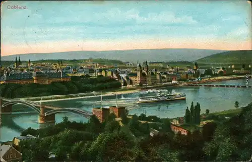 Ansichtskarte Koblenz Panorama-Ansicht 1911