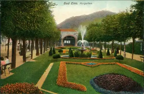 Ansichtskarte Bad Ems Kurgarten 1911