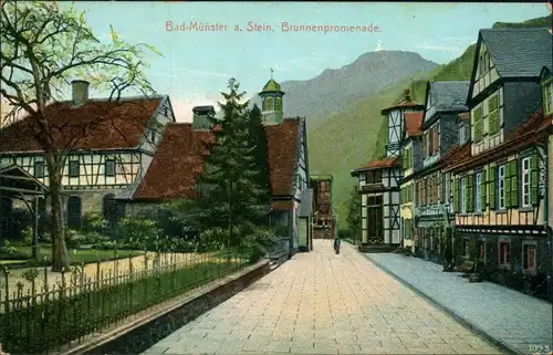 Ansichtskarte Bad Münster am Stein-Ebernburg Brunnenpromenade 1911