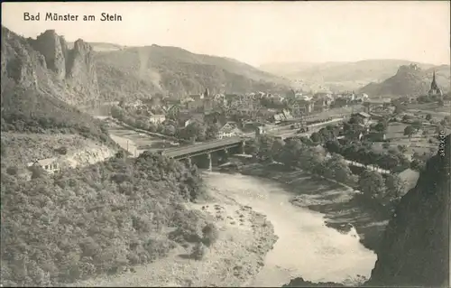 Ansichtskarte Bad Münster am Stein-Ebernburg Panorama-Ansicht 1910