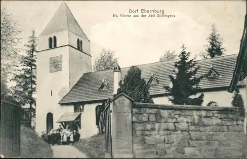 Ansichtskarte Ebernburg-Bad Münster am Stein-Ebernburg Ev. Kirche 1911