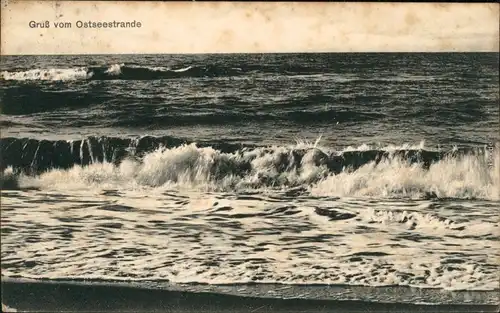 Ansichtskarte Großmöllen Mielno Ostseestrand, Wellen 1907