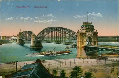 Ansichtskarte Düsseldorf Rheinbrücke 1929