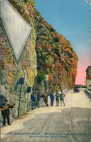 Ansichtskarte Grimaldi di Ventimiglia-Ventimiglia Grenze 1911