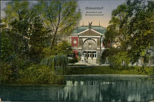 Ansichtskarte Düsseldorf Kunsthalle, Bismarck-Denkmal 1923