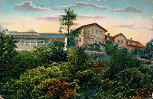 Ansichtskarte Thale (Harz) Berghotel Roßtrappe 1910