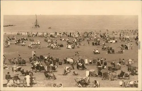 Ansichtskarte Knokke-Heist Strandpromenade mit vielen Badegästen 1922