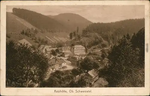 Ansichtskarte Katzhütte (Schwarzatal) Panorama-Ansicht 1930