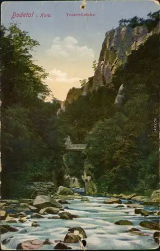 Ansichtskarte Treseburg Teufelsbrücke 1910