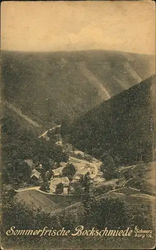 Ansichtskarte Bockschmiede-Döschnitz Blick auf die Stadt b Schwarzburg  1922