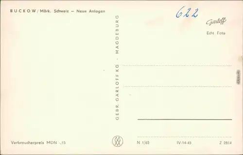 Ansichtskarte Buckow (Märkische Schweiz) Neue Anlagen 1965