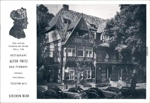 Ansichtskarte Bad Pyrmont Restaurant "Alter Fritz" 1964