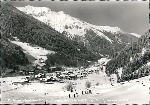 Ansichtskarte Partenen Panorama-Ansicht, Skigebiet 1964