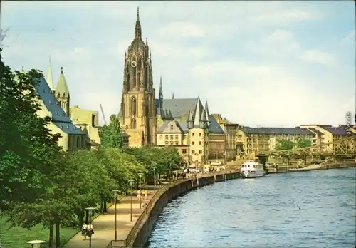 Ansichtskarte Frankfurt am Main Dom mit Mainufer 1963