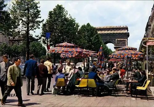Ansichtskarte Paris Pariser Triumphbogen / Arc de Triomphe mit Café 1972