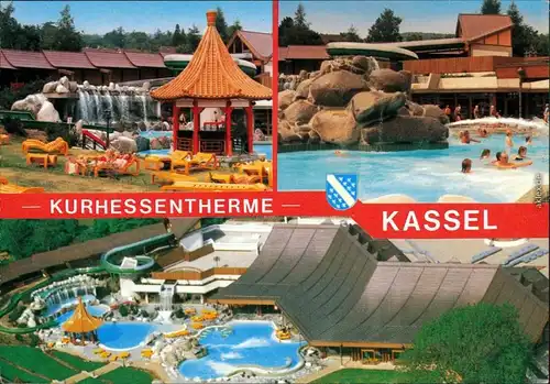 Bad Wilhelmshöhe-Kassel Cassel Luftbild -   Pool mit Badegästen 1986