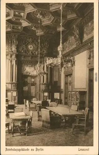 Ansichtskarte Berlin Reichstagsgebäude: Lesesaal 1926