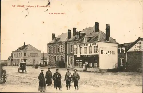 Ansichtskarte Saint-Erme-Outre-et-Ramecourt Partie am Bahnhof 1915 