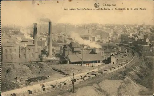 Charleroi Charleroi   Tchålerwè  Gruben, Panorama - Stadtteil Haute 1916