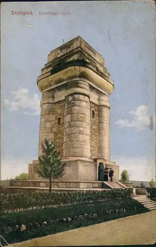 Ansichtskarte Stuttgart Bismarcksäule 1916