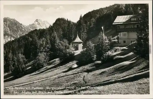 Oberstdorf (Allgäu) Café-Restaurant-Pension "Bergkristall" 1955