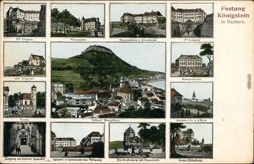 Königstein (Sächsische Schweiz) Festung Königstein - Ansichten 1916 